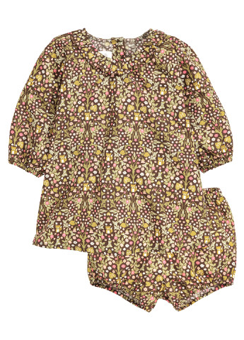 Коричневый демисезонный комплект (платье, трусики) H&M