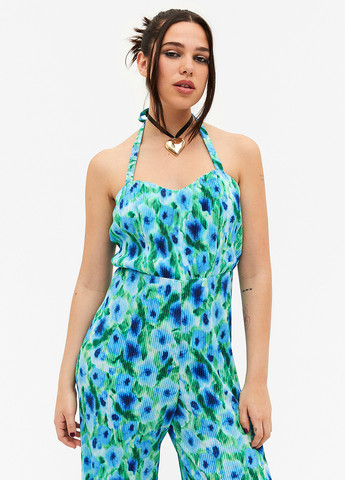 Комбінезон Monki комбінезон-брюки квітковий комбінований кежуал поліестер