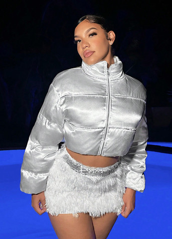 Світло-сіра демісезонна куртка SHEIN