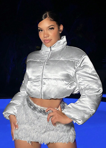 Світло-сіра демісезонна куртка SHEIN