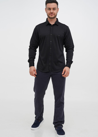 Черная кэжуал рубашка однотонная Trend Collection