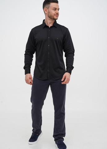 Черная кэжуал рубашка однотонная Trend Collection