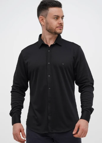 Черная кэжуал рубашка однотонная Trend Collection