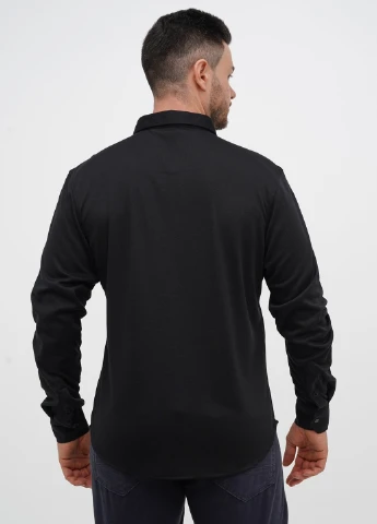 Черная кэжуал рубашка однотонная Trend Collection