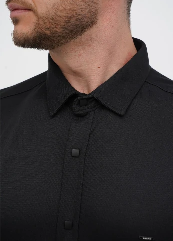 Черная кэжуал рубашка однотонная Trend Collection