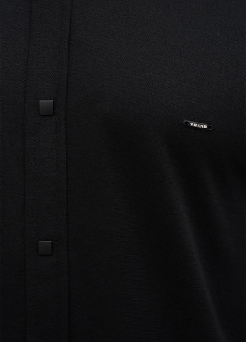 Черная кэжуал рубашка однотонная Trend Collection
