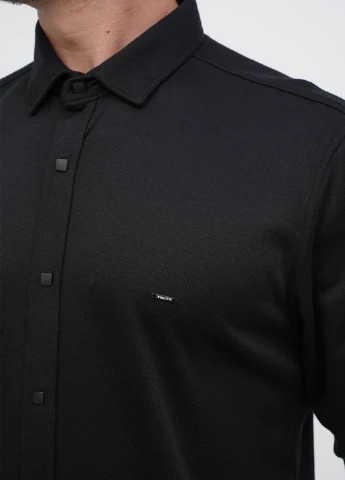 Черная кэжуал рубашка однотонная Trend Collection