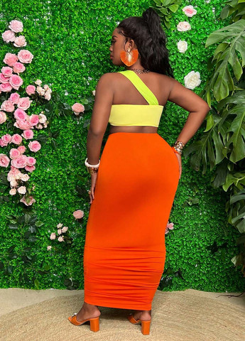 Комбінований літній комплект (топ, спідниця) SHEIN