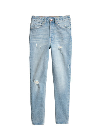 Темно-голубые демисезонные зауженные джинсы H&M