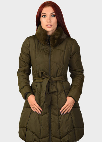 Оливкова (хакі) зимня куртка жіноча хакі AAA
