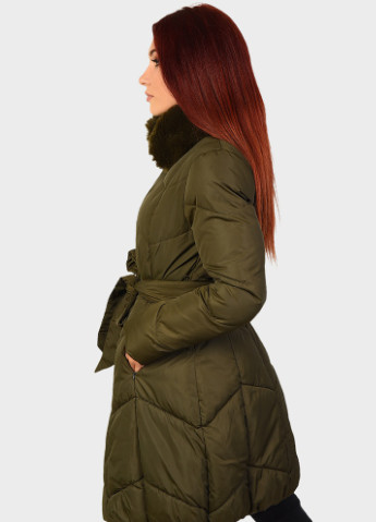 Оливкова (хакі) зимня куртка жіноча хакі AAA