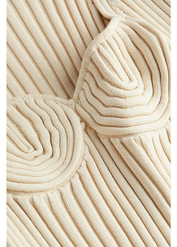 Кремовое кэжуал платье платье-свитер H&M однотонное