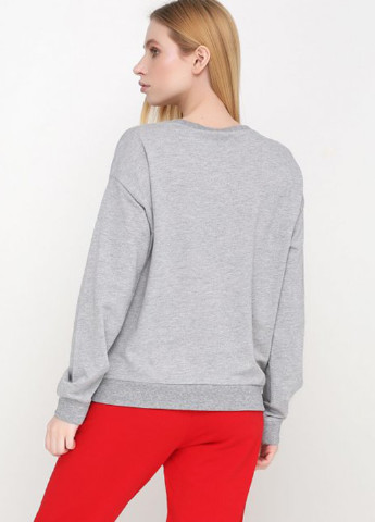 Свитшот H&M - Свободный крой надпись светло-серый кэжуал шерсть - (251913857)