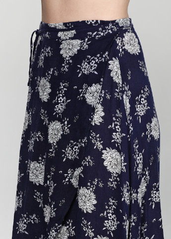 Темно-синяя кэжуал цветочной расцветки юбка Miami Style макси