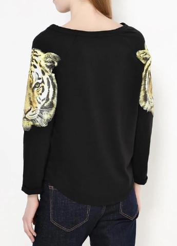 Черный свитшот Alcott рисунок без декора (253381137)