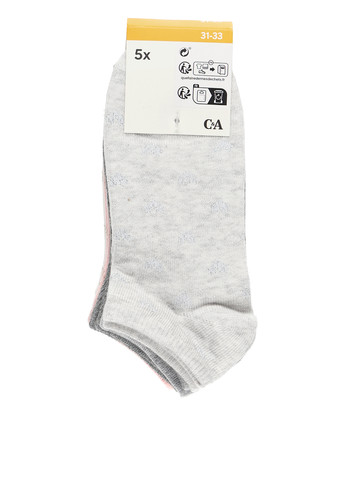 Комбіновані шкарпетки (5 пар) C&A однотонні (296723336)