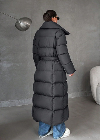 Темно-серое зимнее Пальто SHEIN