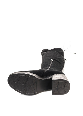 Черные осенние ботфорты Betsy на среднем каблуке с шнуровкой