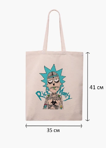 Еко сумка шоппер біла Морті Сміт Рік і Морті (Morty Smith Rick and Morty) (9227-2930-WT-1) 41*35 см MobiPrint (228156239)