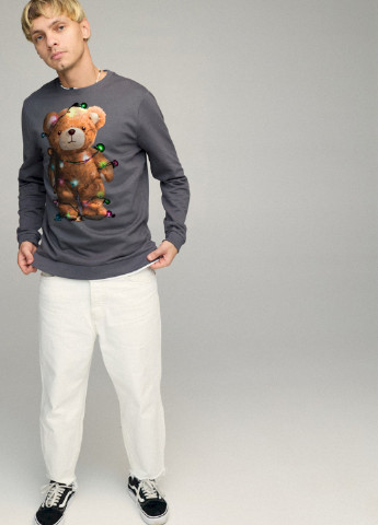 Темно-серый свитшот мужской basic /no flis/ YAPPI (252258267)