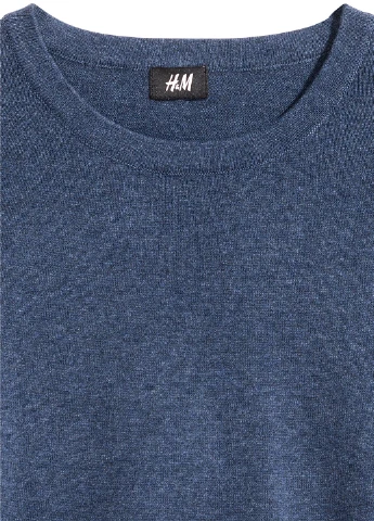 Темно-синий свитшот H&M меланж без декора (250302078)