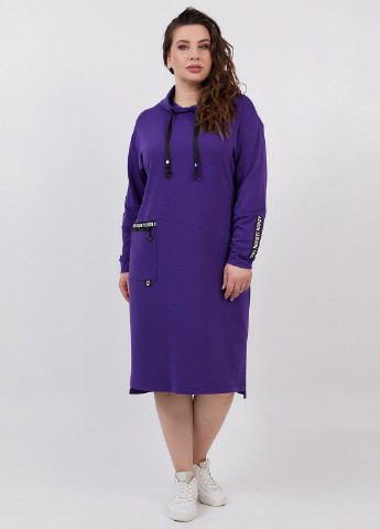 Фіолетова спортивна плаття, сукня сукня-худі A'll Posa з написами