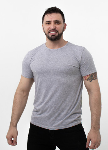 Светло-серая футболка базовая мужская с коротким рукавом TvoePolo