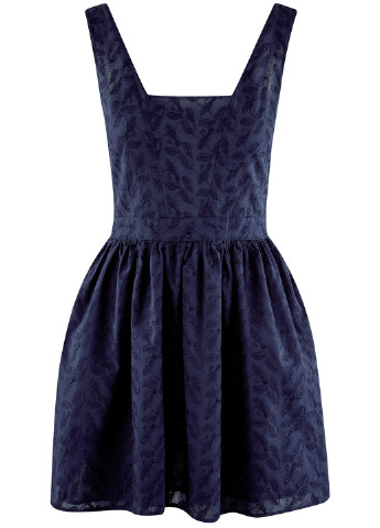 Темно-синее коктейльное платье Oodji фактурное