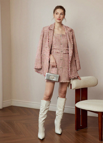 Цветной женский жакет SHEIN однотонный - демисезонный