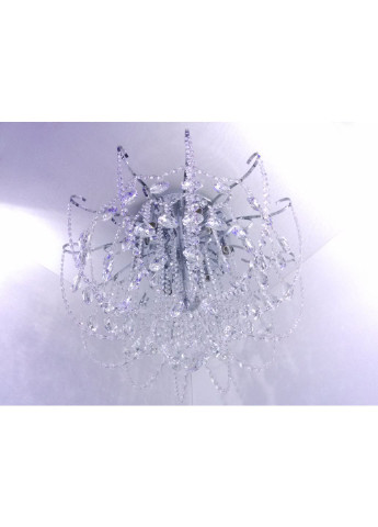 Люстра стельова кришталева з пультом 90080/8 Хром 49х63х63 см. Sunnysky (253628832)