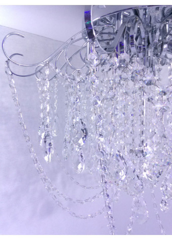 Люстра стельова кришталева з пультом 90080/8 Хром 49х63х63 см. Sunnysky (253628832)