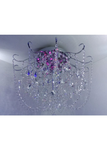 Люстра стельова кришталева з пультом 90080/8 Хром 49х63х63 см. Sunnysky (253628832)