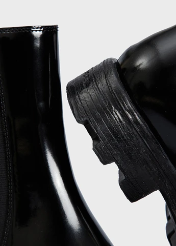 Осенние ботинки челси Diesel лаковые тканевые