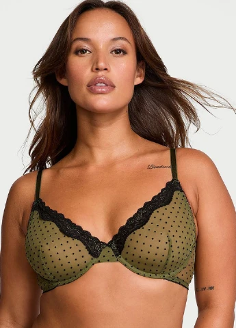 Темно-зеленый демисезонный комплект (бюстгальтер, трусики) Victoria's Secret