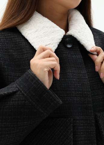 Темно-сіре зимнє Пальто пальто-сорочка CHIUAS