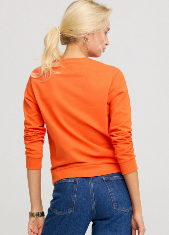 Свитшот женский basic /no flis/ YAPPI - крой рисунок оранжевый кэжуал - (250140820)