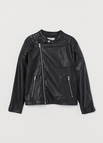 Черная демисезонная куртка косуха H&M
