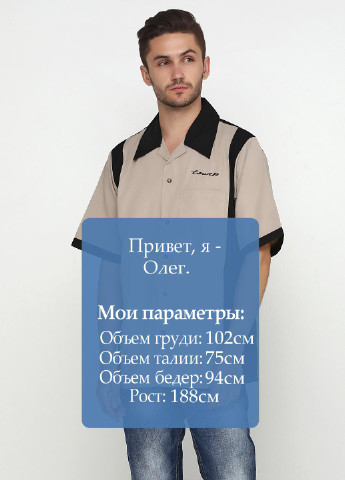 Бежевая кэжуал рубашка с надписями Ripple Junction с коротким рукавом