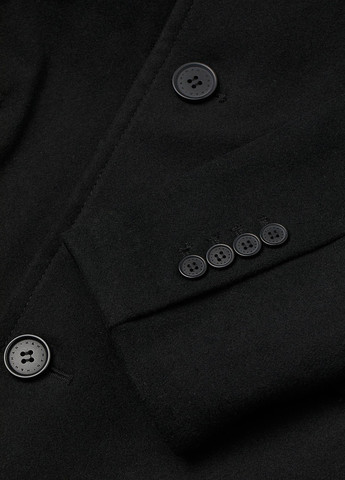 Черное демисезонное Пальто однобортное H&M