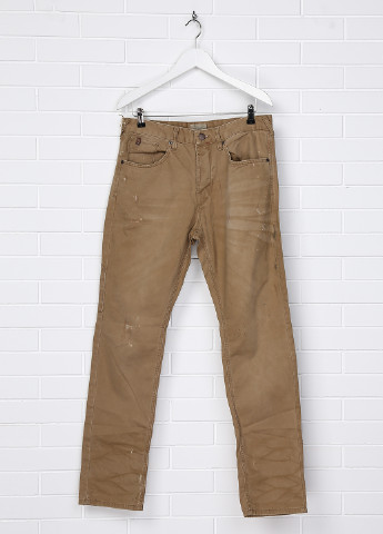 Светло-коричневые кэжуал демисезонные прямые брюки Jack & Jones
