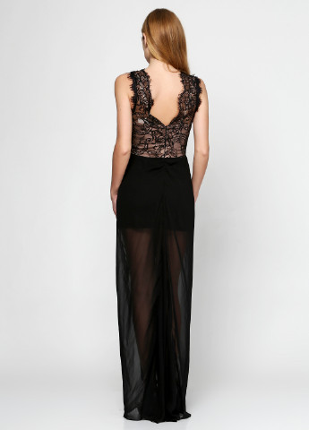 Черное вечернее платье макси Ginger Fizz с абстрактным узором
