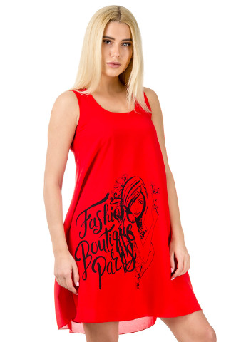 Красное кэжуал платье A.G. с рисунком