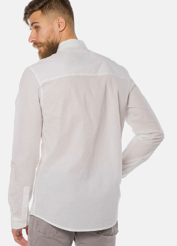 Белая кэжуал рубашка однотонная MR 520 с длинным рукавом