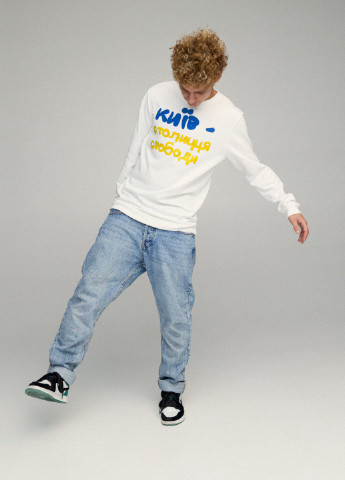 Белый світшот чоловічий basic /no flis/ YAPPI рисунок (254557640)