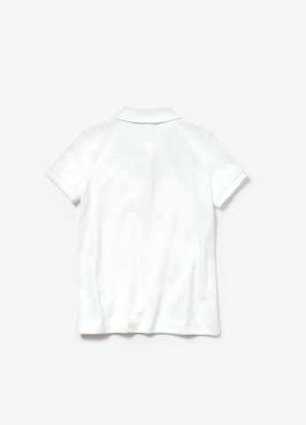 Белая детская футболка-поло для девочки Lacoste с рисунком