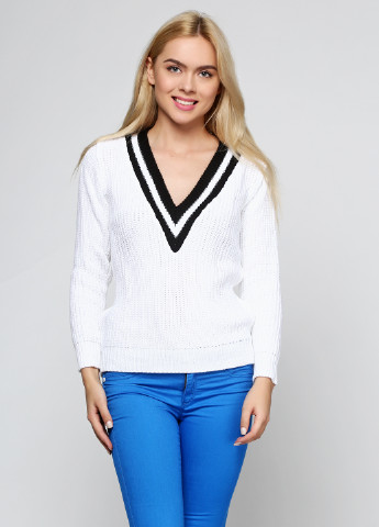 Белый зимний пуловер пуловер Lilove