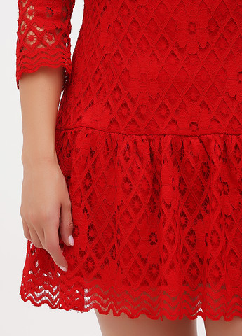 Червона кежуал сукня Sassofono однотонна