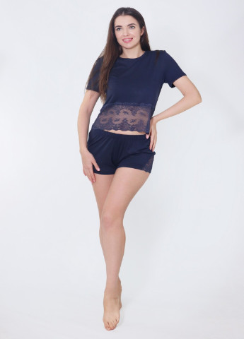 Фіолетовий комплект жіночий футболка та шорти N.EL. 1107-92