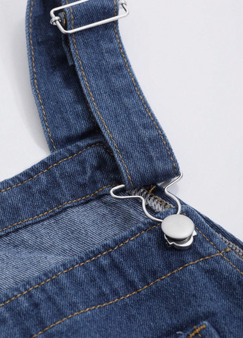 Комбинезон Dazy комбинезон-брюки однотонный тёмно-синий денил, кэжуал хлопок, джинс