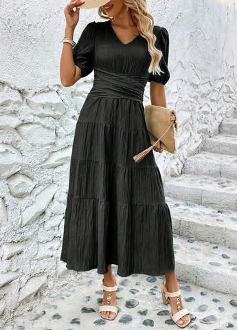 Чорна кежуал сукня кльош SHEIN однотонна